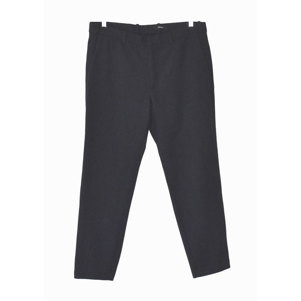 B0 Auth THEORY Midnight Navy Stretchy Wool Blend Slim Leg Trouser Pants Size 34